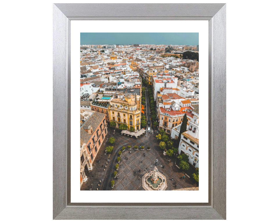 Streets of Madrid Spain from above Photo Print - Canvas - Framed Photo Print - Hampshire Prints