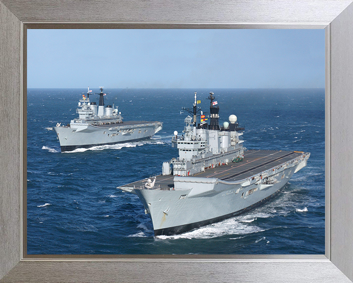 HMS Invincible R05 and HMS Illustrious R06 Royal Navy aircraft carriers Photo Print or Framed Print - Hampshire Prints