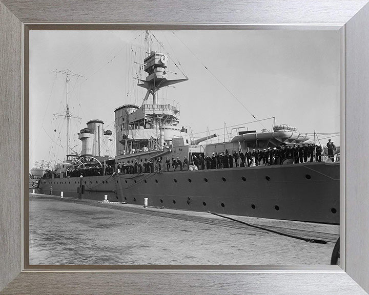 HMS Raleigh 96 (1919) Royal Navy Hawkins class heavy cruiser Photo Print or Framed Print - Hampshire Prints