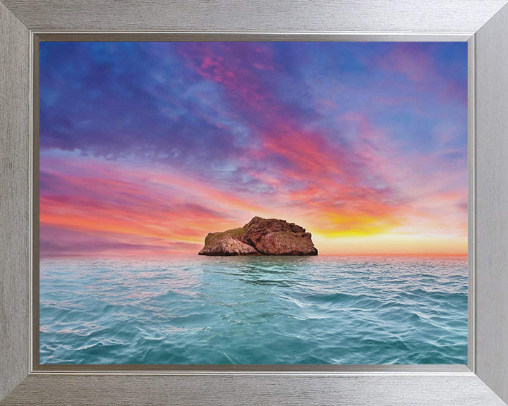 The Orestone Rock Devon at sunset Photo Print - Canvas - Framed Photo Print - Hampshire Prints