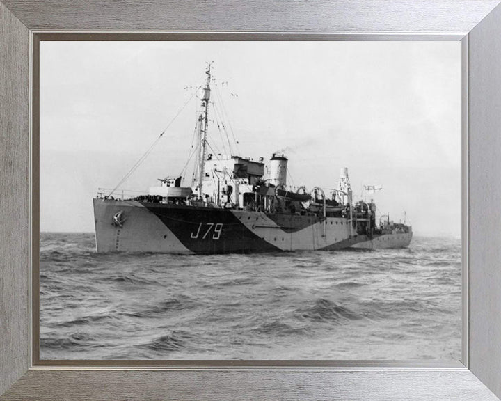 HMS Scott J79 Royal Navy Halcyon class minesweeper Photo Print or Framed Print - Hampshire Prints