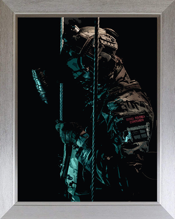 Royal Marines Commando wearing night vision goggles artwork Print - Canvas - Framed Print - Hampshire Prints