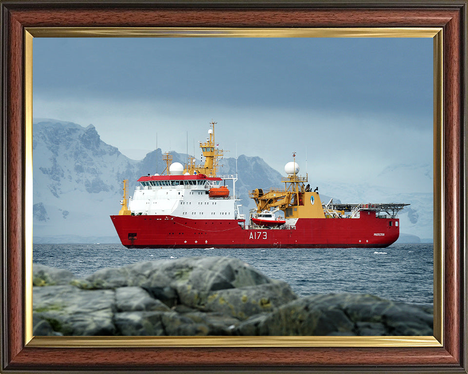 HMS Protector A173 Royal Navy Ice patrol ship Photo Print or Framed Print - Hampshire Prints