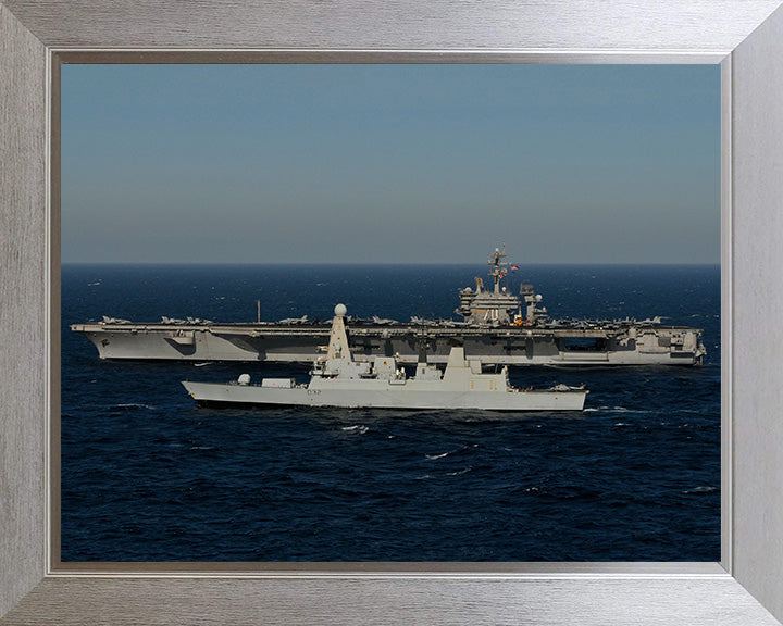 HMS Daring D32 with USS Carl Vinson Photo Print or Framed Print - Hampshire Prints