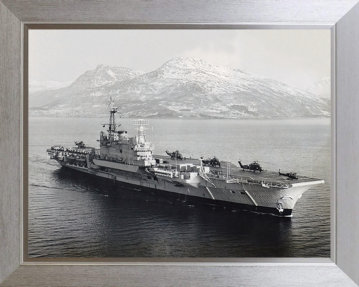 HMS Hermes R12 Royal Navy Centaur class Aircraft carrier Photo Print or Framed Print - Hampshire Prints