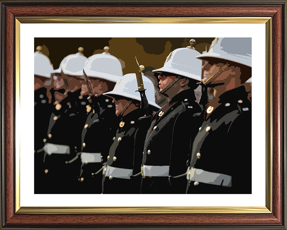 Royal Marines Commandos on parade artwork Print - Canvas - Framed Print - Hampshire Prints