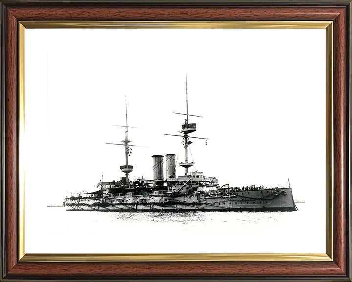 HMS Ocean 1898 Royal Navy pre dreadnought battleship Photo Print or Framed Print - Hampshire Prints