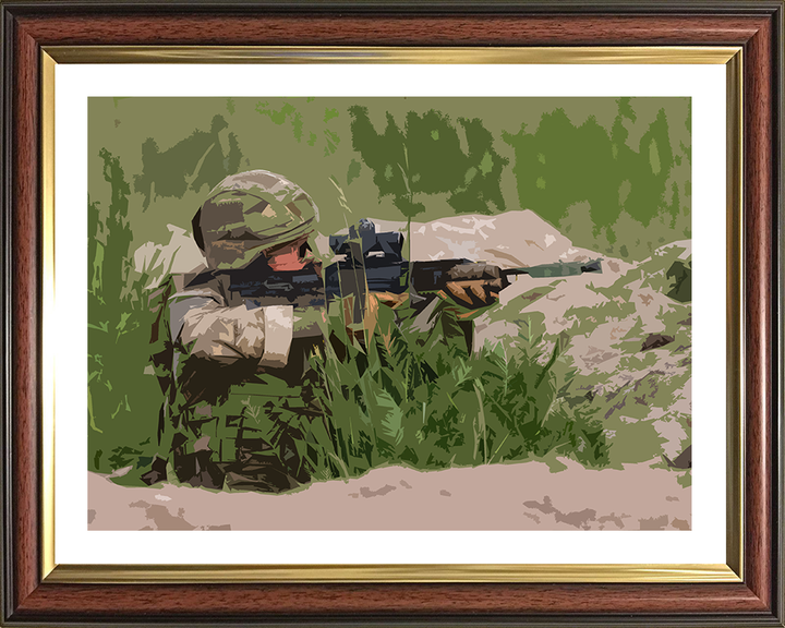 Royal Marines Commando in the field artwork Print - Canvas - Framed Print - Hampshire Prints