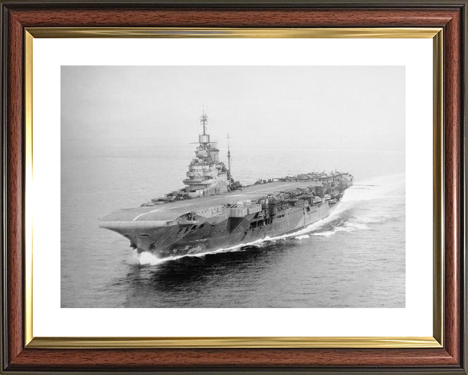 HMS Indomitable (92) Royal Navy Modified Illustrious class aircraft carrier Photo Print or Framed Print - Hampshire Prints