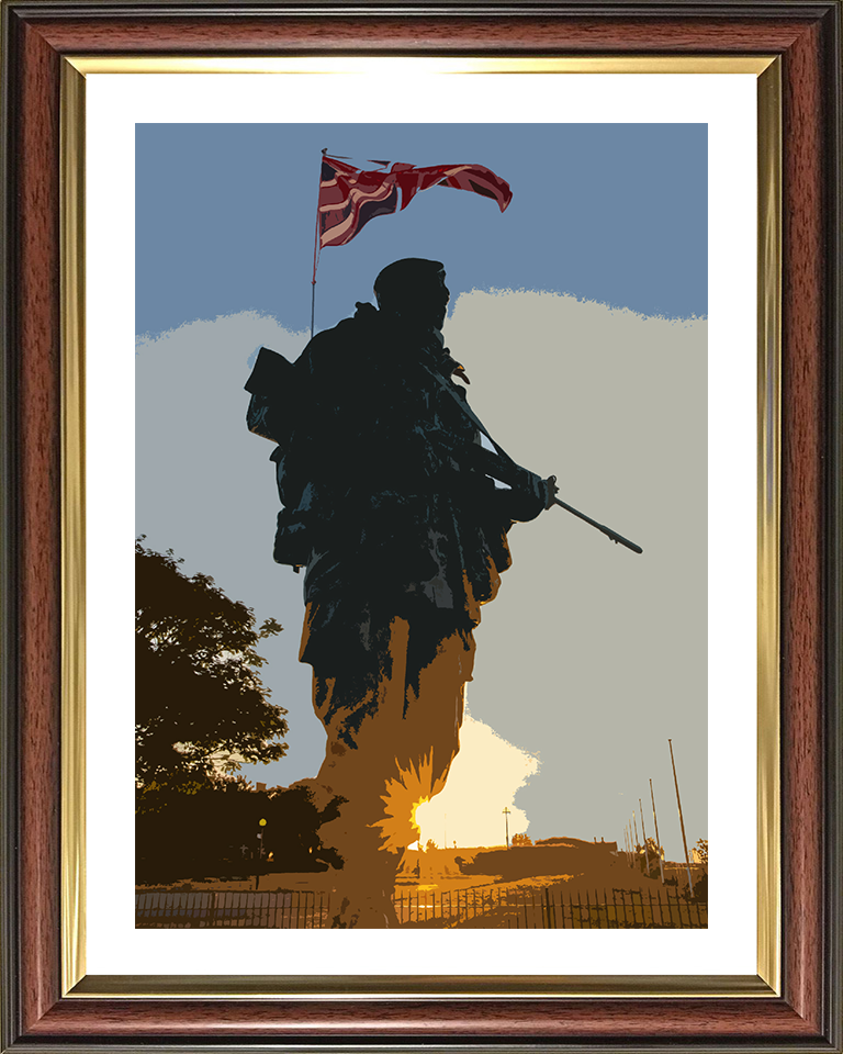 Royal Marines Commando Yomper statue artwork Print - Canvas - Framed Print - Hampshire Prints