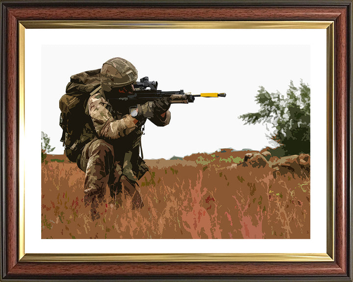 Royal Marines Commando training with a weapon artwork Print - Canvas - Framed Print - Hampshire Prints