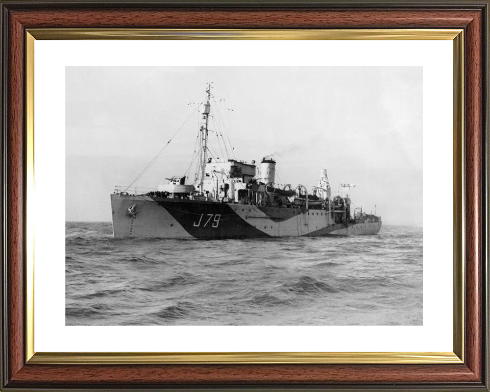 HMS Scott J79 Royal Navy Halcyon class minesweeper Photo Print or Framed Print - Hampshire Prints