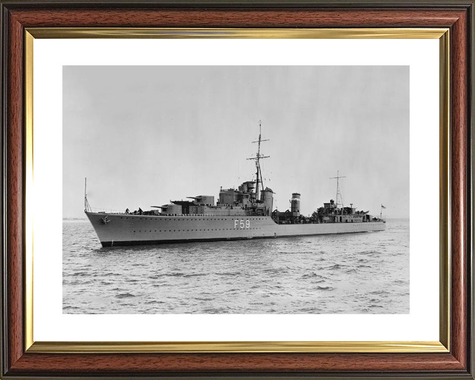 HMS Mashona F59 (L59) Royal Navy Tribal class destroyer Photo Print or Framed Print - Hampshire Prints