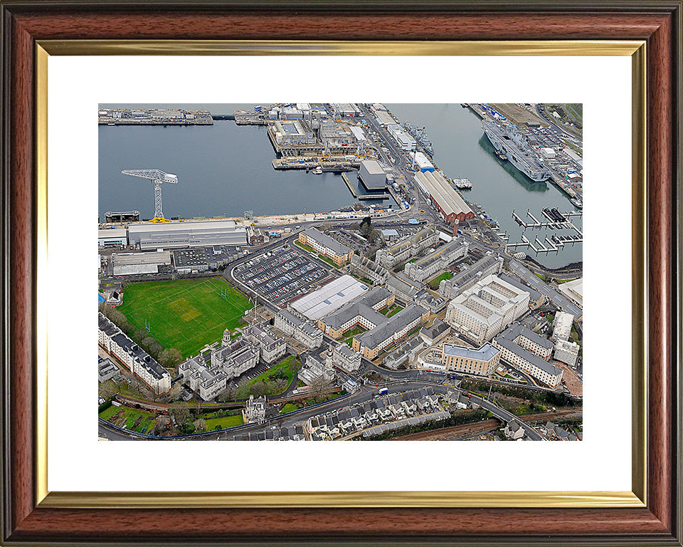 HMS Drake shore establishment Aerial Photo Print or Framed Photo Print - Hampshire Prints