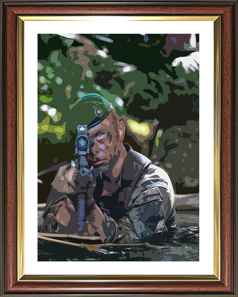 Royal Marines Commandos Jungle warefare artwork Print - Canvas - Framed Print - Hampshire Prints