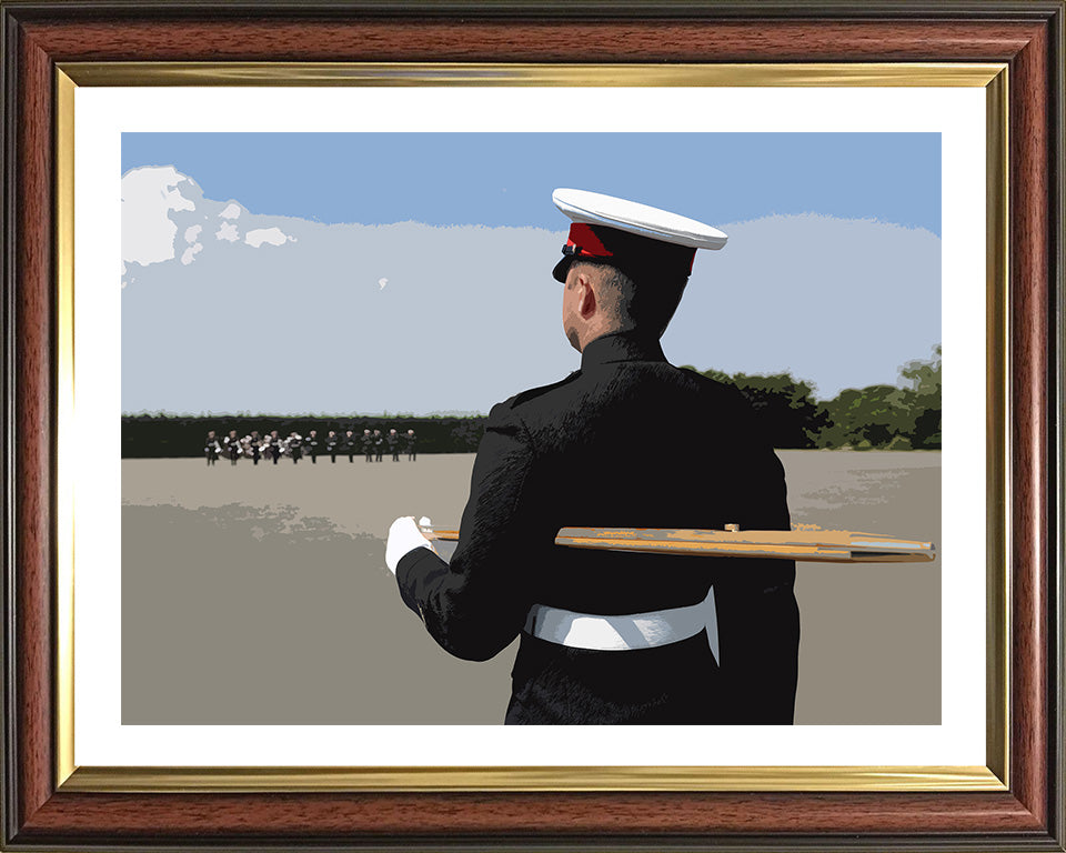 Royal Marines Commando drill instructor artwork Print - Canvas - Framed Print - Hampshire Prints
