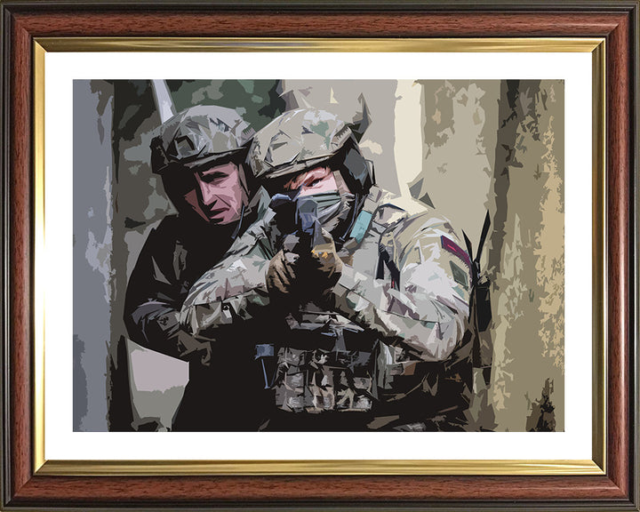 Royal Marines Commandos urban warefare artwork Print - Canvas - Framed Print - Hampshire Prints