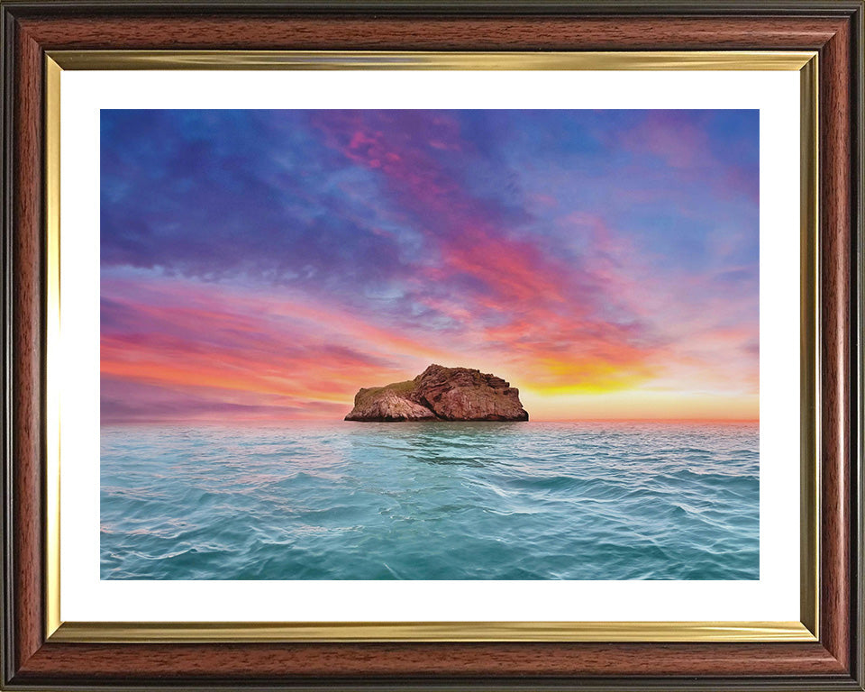 The Orestone Rock Devon at sunset Photo Print - Canvas - Framed Photo Print - Hampshire Prints