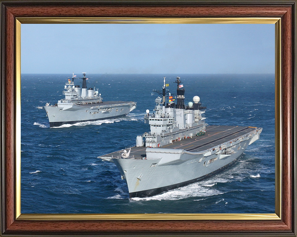 HMS Invincible R05 and HMS Illustrious R06 Royal Navy aircraft carriers Photo Print or Framed Print - Hampshire Prints