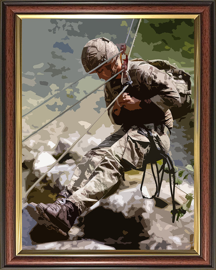 Royal Marines Commando Abseiling artwork Print - Canvas - Framed Print - Hampshire Prints