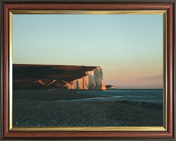 Seven Sisters cliffs Cuckmere Haven East Sussex at sunset Photo Print - Canvas - Framed Photo Print - Hampshire Prints