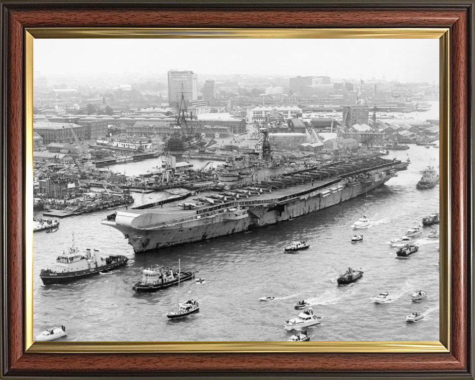 HMS Hermes R12 Royal Navy Centaur class Aircraft carrier Photo Print or Framed Print - Hampshire Prints