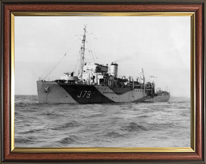 HMS Scott J79 Royal Navy Halcyon class minesweeper Photo Print or Framed Print - Hampshire Prints