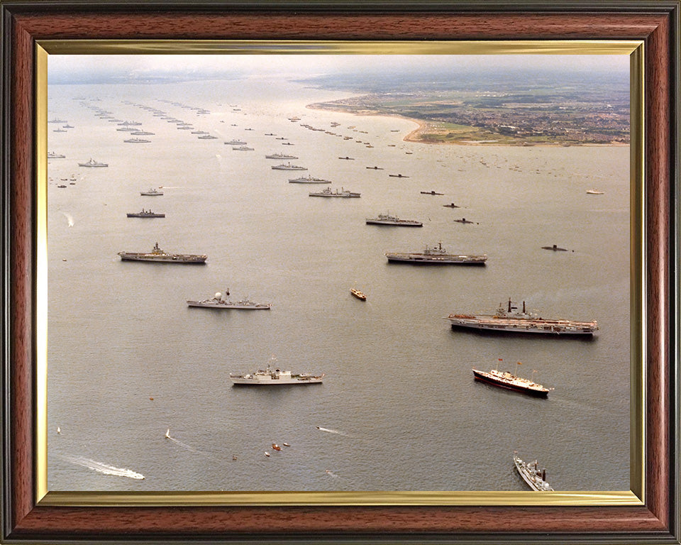 Silver Jubilee Royal Navy Spithead review 1977 from above Photo Print or Framed Photo Print - Hampshire Prints