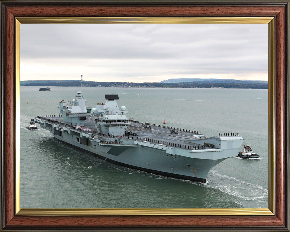 HMS Prince of Wales R09 Royal Navy Queen Elizabeth Class aircraft carrier Photo Print or Framed Print - Hampshire Prints