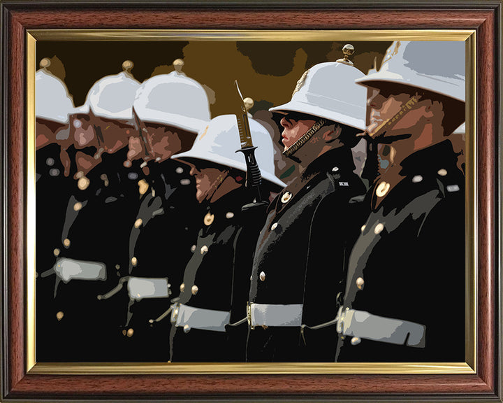Royal Marines Commandos on parade artwork Print - Canvas - Framed Print - Hampshire Prints