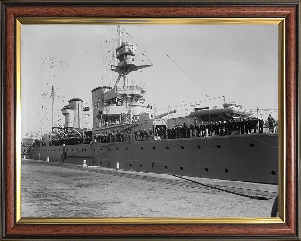 HMS Raleigh 96 (1919) Royal Navy Hawkins class heavy cruiser Photo Print or Framed Print - Hampshire Prints