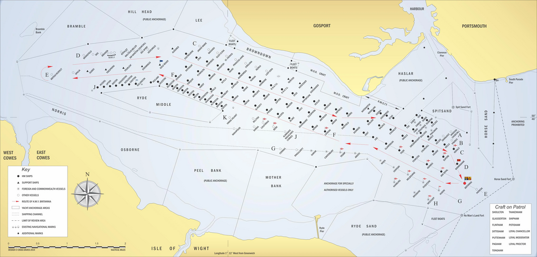 Silver Jubilee Royal Navy Spithead review 1977 Map Print - Framed Print - Canvas - Hampshire Prints