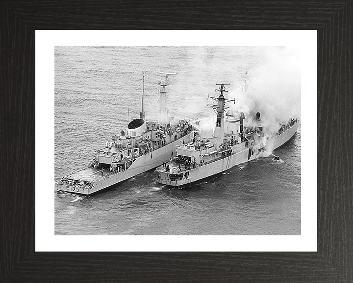 HMS Arrow F173 alongside HMS Sheffield D80 During the Falklands War Photo Print or Framed Print - Hampshire Prints