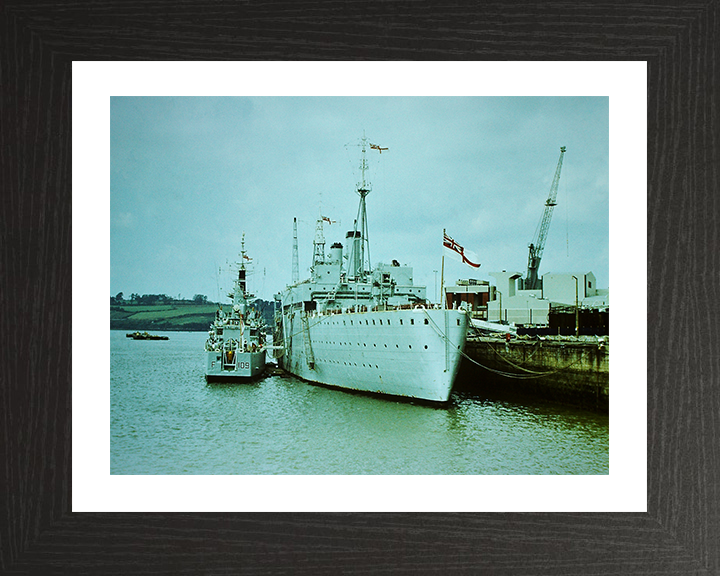 HMS Defiance A187 Royal Navy Maidstone class submarine depot ship Photo Print or Framed Print - Hampshire Prints