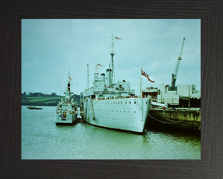 HMS Defiance A187 Royal Navy Maidstone class submarine depot ship Photo Print or Framed Print - Hampshire Prints