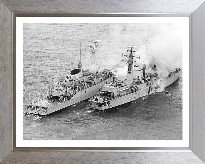 HMS Arrow F173 alongside HMS Sheffield D80 During the Falklands War Photo Print or Framed Print - Hampshire Prints