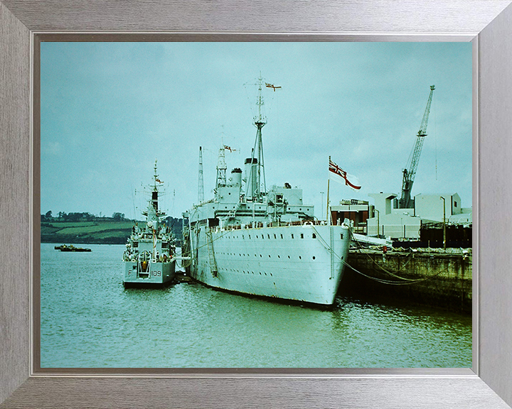 HMS Defiance A187 Royal Navy Maidstone class submarine depot ship Photo Print or Framed Print - Hampshire Prints