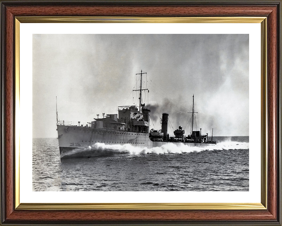 HMS Diamond H22 Royal Navy D Class destroyer Photo Print or Framed Print - Hampshire Prints