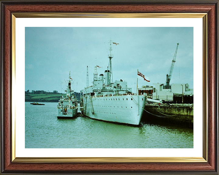 HMS Defiance A187 Royal Navy Maidstone class submarine depot ship Photo Print or Framed Print - Hampshire Prints