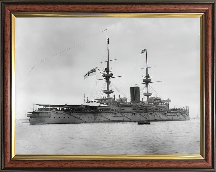 HMS Caesar Royal Navy Majestic class pre dreadnought battleship Photo Print or Framed Print - Hampshire Prints