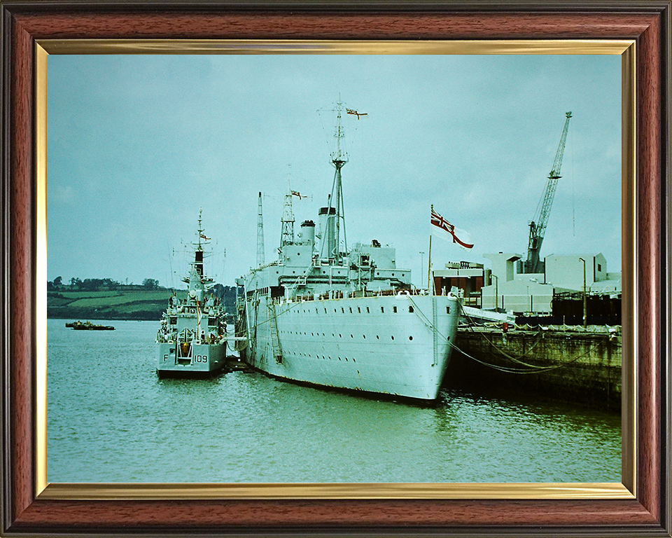 HMS Defiance A187 Royal Navy Maidstone class submarine depot ship Photo Print or Framed Print - Hampshire Prints