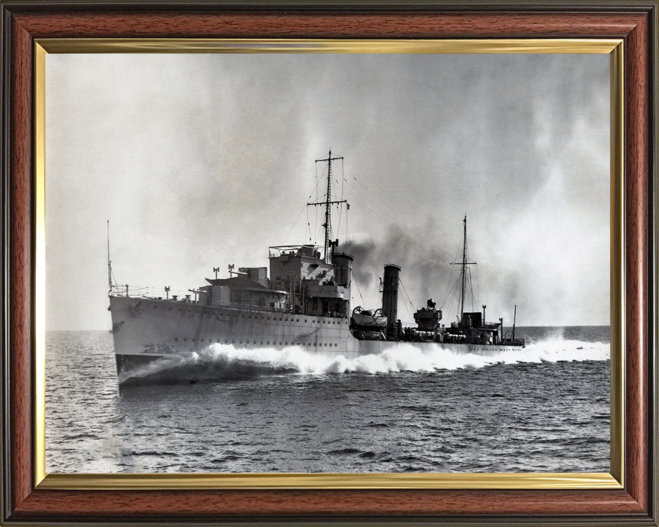 HMS Diamond H22 Royal Navy D Class destroyer Photo Print or Framed Print - Hampshire Prints