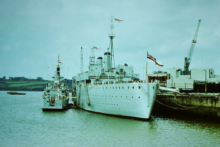 HMS Defiance A187 Royal Navy Maidstone class submarine depot ship Photo Print or Framed Print - Hampshire Prints